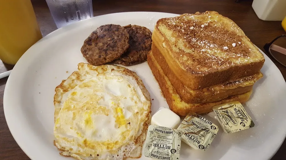 French-Toast Fried Egg and Turkey Sausage Patties